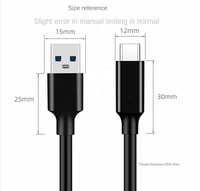 USB3.2 10Gbps Tipo C Cable USB A a Tipo-C 3,2 Gen2 Cable Transferencia DE DATOS USB C SSD Cable de disco duro 3A PD 60W QC 3,0 Carga rápida