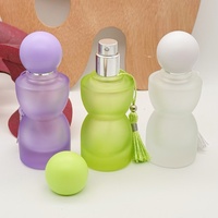 Flacons de parfum vert givré rechargeables de forme spéciale, emballage personnalisé de 30 ml