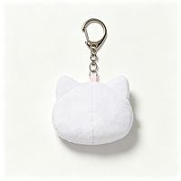 Porte-clés en peluche tête de chat mignon en gros, mini-animaux en peluche doux, breloques de sac, jouets personnalisés en peluche pour cadeau