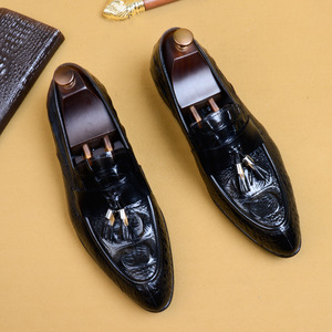 Nouvelles Chaussures Habillées Carrées en Cuir Véritable pour Homme, de Haute Qualité, à Pompons, Style Britannique, pour Affaires, Loisirs et Bureau - Product Image 4