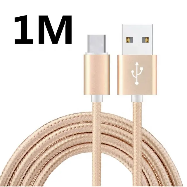 Top quality Colorful 1M phone charging fast Nylon Braided android Usb C Charger Sync Data Type C Cable for iphone for samsung