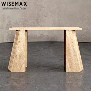WISEMAX MUEBLES Luz de lujo Sala de estar Pasillo Travertino Entrada larga Mesa de consola de mármol verde natural para el hogar del hotel - Product Image 2