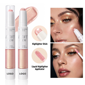 Stick surligneur double embout, stylo contour liquide avec tête pinceau, waterproof, longue tenue, maquillage éclatant pour le visage, cosmétiques en marque privée - Product Image 1