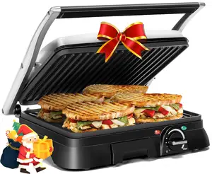 Press Grill Pan Household Smokeless Bbq Grill 2-slice press grill with Cool touch safe handle