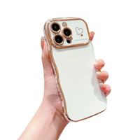 Vague électrolytique coeur fenêtre large caméra recouverte d'un étui de protection d'objectif pour iPhone 17 16 15 14 13 12 11 Pro Max Plus