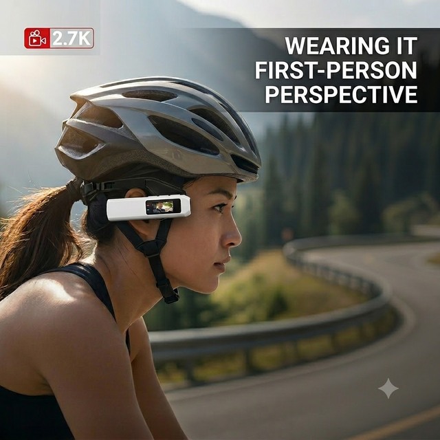 720P HD FPV Sports Glasses Wearable Action Camera 12MP WiFi 0.96" Color Screen 120 Wide Angle Cycling Hiking POV Head Mounted