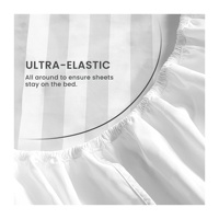 Drap de literie gaufré 100 Polyester à rayures blanches de qualité d'hôtel