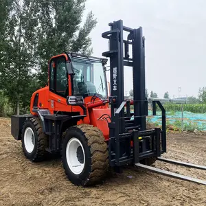 MINGYANG 3ton 5 ton rough terrain forklfits lifting equipment 4X4 wheel drive rough terrain diesel forklift with cab