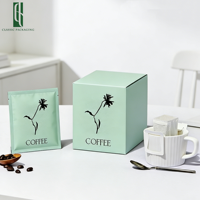 Sachets de café PE à trois soudures imprimés sur mesure avec poignée, sachets filtres à café vides de qualité alimentaire pour le sucre