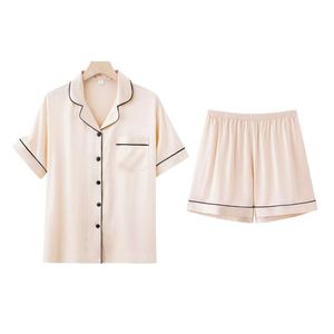 <span class=keywords><strong>Pijamas</strong></span> <span class=keywords><strong>de</strong></span> verano europeos americanos para mujeres para <span class=keywords><strong>Amazon</strong></span>, camisa <span class=keywords><strong>de</strong></span> manga corta <span class=keywords><strong>de</strong></span> comercio exterior independiente transfronterizo, pantalones cortos cárdigan - Product Image 2
