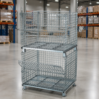 Conteneur en treillis métallique pliable haute résistance, capacité de charge élevée, conteneur en treillis métallique pliable pour le stockage en entrepôt et la logistique