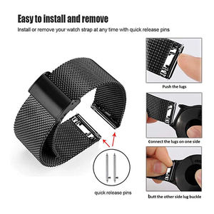 Snap-on thép lưới ban nhạc đồng hồ với 06 dây đôi khóa Milan đẹp cho DW cho Apple cho HuaWei cho Samsung tính năng thông minh - Product Image 6