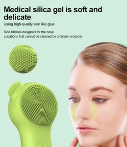 Brosse nettoyante pour le visage en silicone souple imperméable, exfoliant manuel vibrant pour le nettoyage des pores, soin de la peau en profondeur - Product Image 4