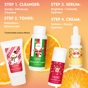 GUOCUI <span class=keywords><strong>BIO</strong></span> TECH Set Natalizio per la Cura della <span class=keywords><strong>Pelle</strong></span> con Vitamina C: Detergente/Tonico/Siero/<span class=keywords><strong>Crema</strong></span> Viso Riparatore Anti-Acne, Antiossidante e Antirughe - Product Image 3