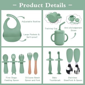 Platos de Silicona Divididos Libres de BPA para Bebés, Vajilla para Bebés y Niños Pequeños, Set de Destete para Bebés, Set de Alimentación de Silicona para Bebés - Product Image 4