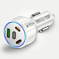 Ladegeräte Adapter 1 USB QC-Anschluss 2 USB-C PD-Anschlüsse 90W Auto-Ladegerät Schnellladung USB-Autoladegeräte
