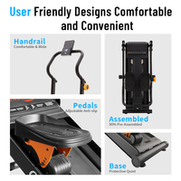 Mini-escaladeur pliable réglable en métal avec résistance magnétique, double rail, accoudoirs et réglage de la hauteur des pédales, durable