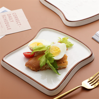 Assiette de luxe en céramique en forme de pain grillé, modèle 2026, idéale pour le beurre, les cupcakes et les fêtes d'anniversaire – Meilleure vente