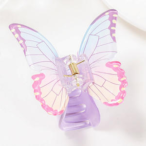 Pince à cheveux papillon mignonne en PVC, style animal, accessoires pour cheveux - Product Image 3