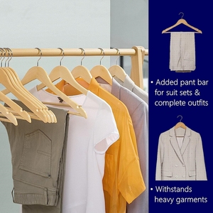 Perchas <span class=keywords><strong>de</strong></span> Madera <span class=keywords><strong>de</strong></span> Lujo, Perchas para Trajes y Abrigos <span class=keywords><strong>de</strong></span> Madera Natural con Barra Antideslizante para Pantalones, Gancho Giratorio <span class=keywords><strong>de</strong></span> 360°, Acero Inoxidable, para Tiendas <span class=keywords><strong>de</strong></span> <span class=keywords><strong>Ropa</strong></span> - Product Image 5