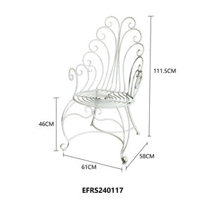 INNOVA HOME Eco Friendly Handmade White <b>Metal</b> High Back Dining <b>Chair</b> European Rustic Style Modern Home Furniture for Apartment - Product Image 4