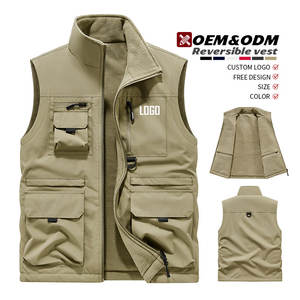 OEM مخصص شعار مزدوج الوجهين المخملية سترة بيع بالجملة الرجال في الهواء الطلق متعددة الجيوب سميكة ملابس العمل سترة الشتاء - Product Image 2