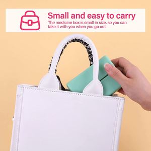 Boîte à pilules magnétique portable en plastique pour 7 jours, organisateur hebdomadaire de médicaments avec 7 compartiments pour le rangement en voyage - Product Image 5