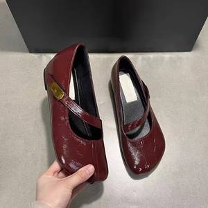 Zapatos Planos Retro Franceses para Mujer, con Punta en Mango, Plataforma Oculta, Velcro, Estilo Mary Jane, de Piel de Oveja, Casuales y Combinables - Product Image 5