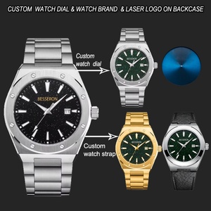 Montre de luxe pour homme, cadeau d'affaires, logo personnalisé, acier inoxydable, cadran étoilé, montre élégante, résistante à l'eau - Product Image 3