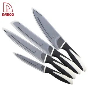 Black Color German Stainless Steel Chef knife set 4 Pcs Kitchen Knives With Knife Sheath