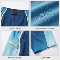 Shorts de bain pour hommes à blocs de couleur, panneaux unis, taille élastique, séchage rapide, style sportif, shorts tissés, décontractés, personnalisables avec logo