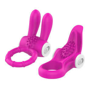 Anillo Vibrador para Masturbación, Condón Vibrador con Lengua de Conejo, Masajeador Vibrador Femenino, Retardante de Clítoris, Juguetes para Coqueteo en Pareja - Product Image 2