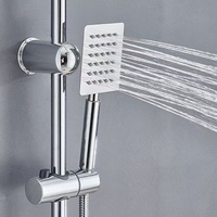 Kit de robinet et poignée de salle de bain simplement chromé colonne de douche ensemble de douche à effet pluie en acier inoxydable
