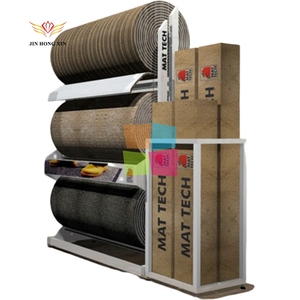 Tùy Chỉnh Showroom Sàn Thảm Thảm Mat Quà Tặng Hoa Gói Giấy Dệt Vải Cuộn Rèm Mẫu Kim Loại Hiển Thị Giá Đứng - Product Image 3