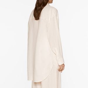 Camisa de Lino 100% de Manga Larga, Estilo Casual de Playa, Color Sólido, Personalizable, Talla Grande, Fabricante OEM - Product Image 5