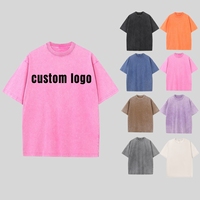 T-shirts surdimensionnés délavés à l'acide pour hommes, style streetwear, avec logo personnalisé, 100 % coton respirant, décontractés, vintage