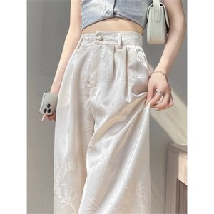 Nouveau <span class=keywords><strong>pantalon</strong></span> ample et élégant pour <span class=keywords><strong>femme</strong></span>, style national <span class=keywords><strong>chinois</strong></span>, en satin jacquard d'acétate de soie glacée, collection été 2026, vente en gros - Product Image 1