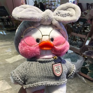 <span class=keywords><strong>LALAFANFAN</strong></span> Adorable Peluche de Noël Douce avec Vêtements Amovibles à Oreilles de Lapin, Remplie de Coton PP, Superbe Jouet Canard, Cadeau Idéal pour Enfants - Product Image 6