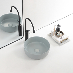 Évier de lavabo d'art en céramique émaillée de couleur mate moderne - Product Image 4