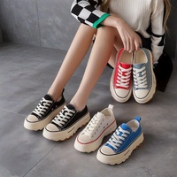 Sepatu Gaya Jalan Santai Klasik Terbaru Wanita Kanvas Serbaguna Trendi Musim Panas