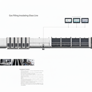 เครื่องบรรจุก๊าซอาร์กอนอัตโนมัติสำหรับส่วนประกอบหลักของกระจกฉนวนที่มีประสิทธิภาพสายการผลิตเครื่องจักรทำแก้ว - Product Image 1