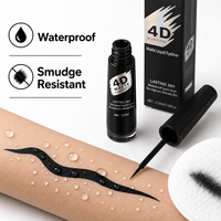 KISS FLOWER Eyeliner liquide mat 4D, longue tenue 36H, imperméable, anti-bavures, noir, pointe fine de précision, 3,5 ml