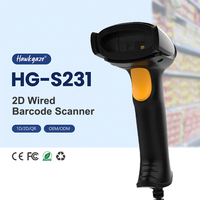 Escáner de Códigos Portátil, Escáneres de Pagos con Código QR, Escáner de Códigos de Barras 2D Comercial, Lector de Códigos de Barras USB Portátil POS
