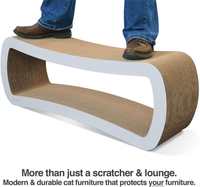 Griffoir géant pour chat avec herbe à chat, pour griffer, jouer, se reposer et se cacher, en carton 100% recyclable, protection de meubles pour chat