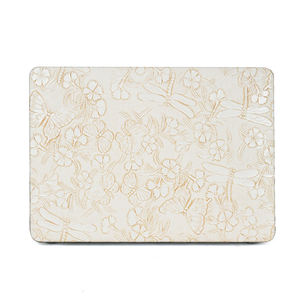 Étui rigide pour ordinateur <span class=keywords><strong>portable</strong></span> en cuir PU moderne, durable et protecteur, motif papillon et fleur, pour Macbook Air 13 M2/M3/M4 A2681 A3113 A3240 - Product Image 3