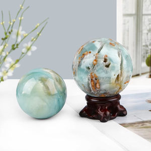 Venta al por Mayor de Esferas de Ágata Azul Cielo Natural de Alta Calidad Fanshi, Bolas de Cuarzo Pulido para Sanación, Artesanías de Cristal para Decoración del Hogar - Product Image 1