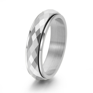 Hot Sale Trendy Christian Style Bezel Setting Geometric Stainless Steel Gold Plated Unisex <b>Tungsten</b> Ring World Biker Wedding - Product Image 3