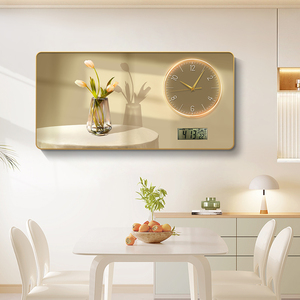 Peinture murale moderne en cristal et porcelaine avec horloge pour la décoration de <span class=keywords><strong>restaurant</strong></span>, horloge murale de luxe encadrée en PVC - Product Image 4