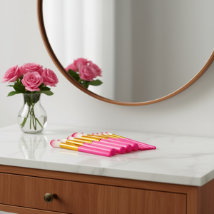 Ensemble de 10 pinceaux kabuki de base Myrva, poils synthétiques, manche en plastique, outils de maquillage - Product Image 2