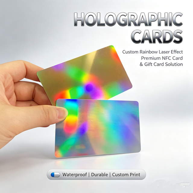 High-quality CR80 Waterproof PVC Magnetic Plastic Cards Holographic Design Offset Embossing Compatible Various Printers